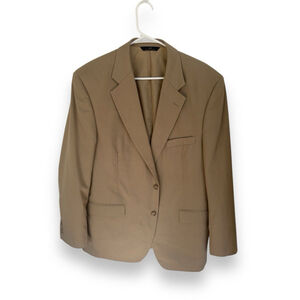 Vtg 346 Brooks Brothers Blazer Sport Coat Mens Beige 44L